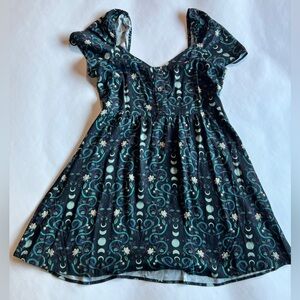 Disturbia Pythia print button front mini dress